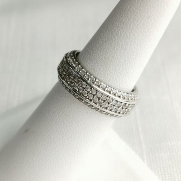 NEW sterling silver cz eternity band ring size 7 - Picture 4 of 7